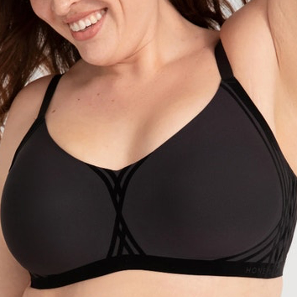 EUC HoneyLove Convertible Silhouette Bra $68  in Vamp (Black) Size Large